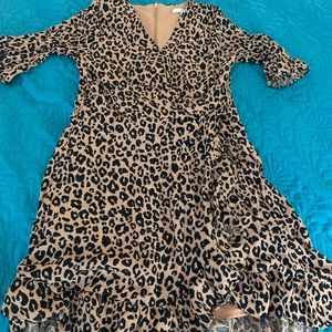 Girls Dillards Brand size 14 leopard lined ruffle dress